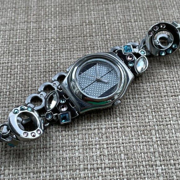 Swatch Ladies Wrist Watch SWISS AG Quartz Analog Multi color crystal Watch - Picture 5 of 12